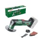 Multifunzione a batteria Bosch Universal 18V-32 verde/nero con lama, accessori levigatura e confezione. Batteria esclusa.