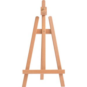 Cavalletto t.b.t. in legno chiaro per dipingere.