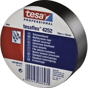 Nastro isolante nero Tesa Professional, tesaflex 4252, 10m x 15mm.