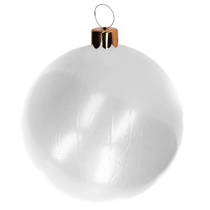 Pallina di Natale in plastica gonfiabile bianca Ø75 cm
