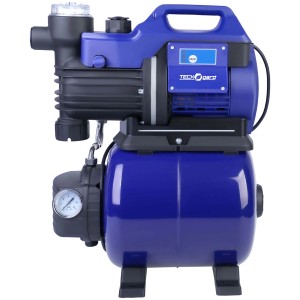 Pompa elettrica blu t.b.t. per giardino o irrigazione.