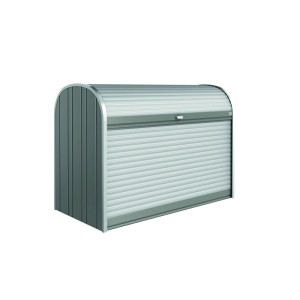 Biohort box contenitore da giardino StoreMax 190 grigio quarzo metallizzato, in metallo, con serranda.