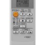 Telecomando per condizionatore d'aria, telecomando bianco con display e pulsanti.