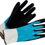 Guanti da giardinaggio con rivestimento in nitrile blu e nero, taglia 7.