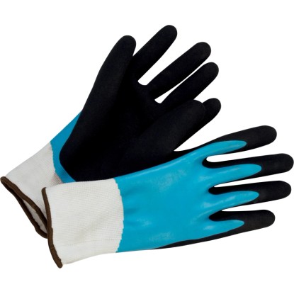 Guanti da giardino LUX Comfort con strato Ni nitrile blu-nero tg 7