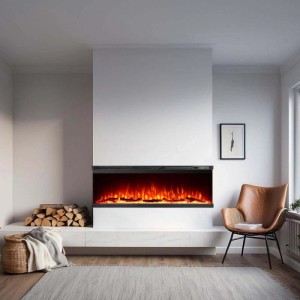 Caminetto elettrico parete/incasso 3 lati Divina Fire Boston130 1500 W L127 cm
