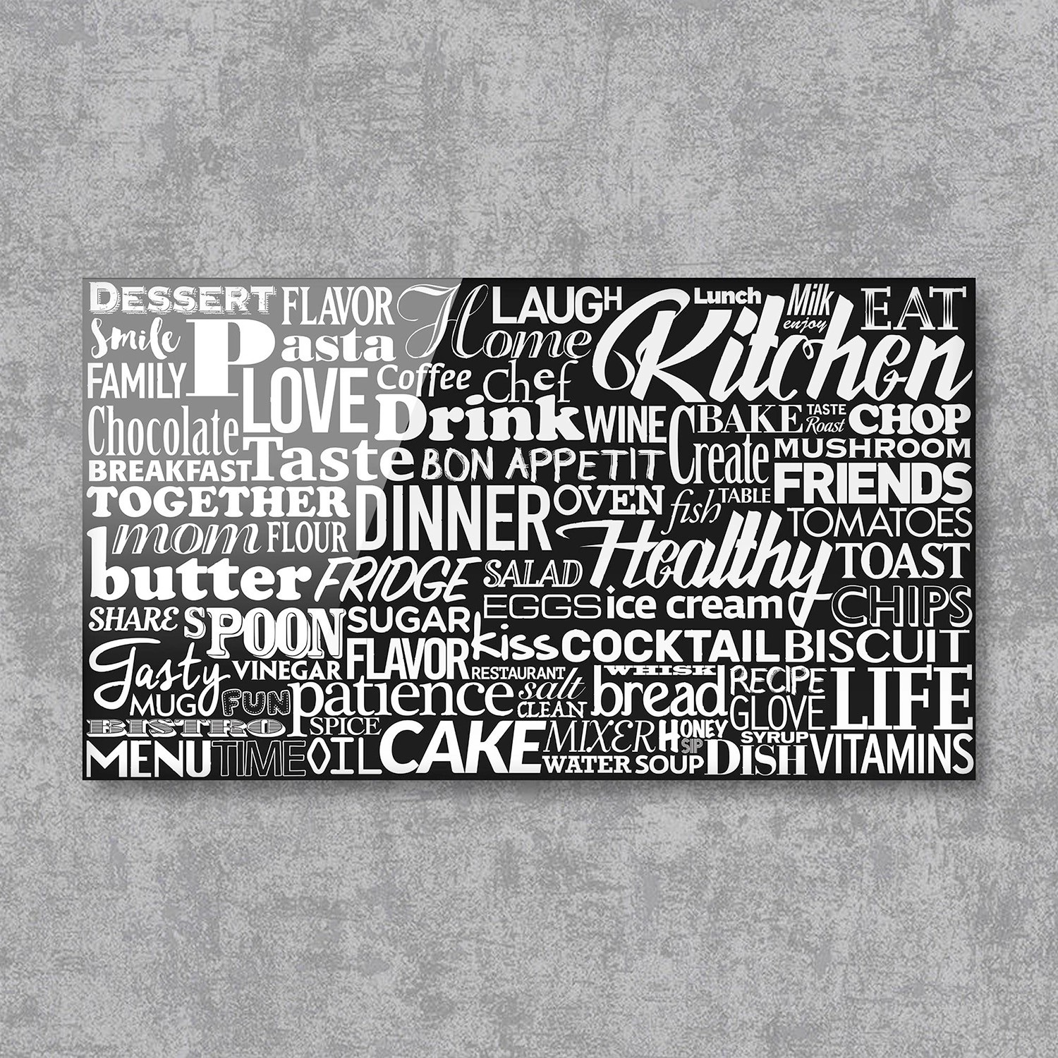 Paraschizzi in vetro lettering 5 x 800 x 450 mm | OBI
