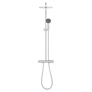 Sistema doccia Grohe QuickFix Vitalio Start 250 con termostato per montaggio a parete, soffione e doccetta.