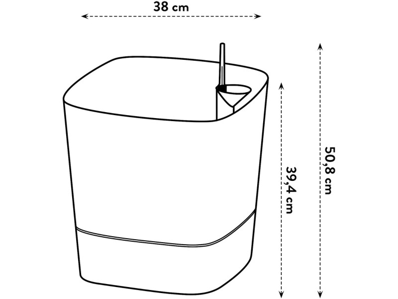 Vaso per piante quadrato Elho Greensense 38,9x38 cm grigio carbone