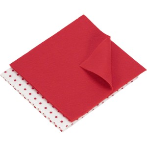 Panni per la pulizia rossi e bianchi a pois per cucina e casa.