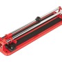 Tagliapiastrelle rosso (430 mm) in acciaio e plastica per tagli precisi.