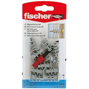 Fischer Tasselli per cartongesso GK K (10 pz.) con strumento di montaggio per cartongesso.