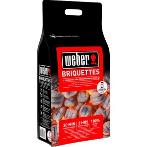 Weber Grillbrikett 4 kg in sacco: Bricchetti di carbone per barbecue a carbonella.