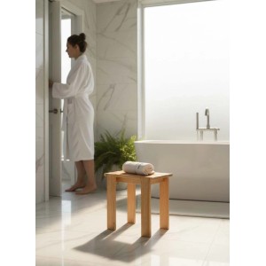 Sgabello bagno in massello di larice