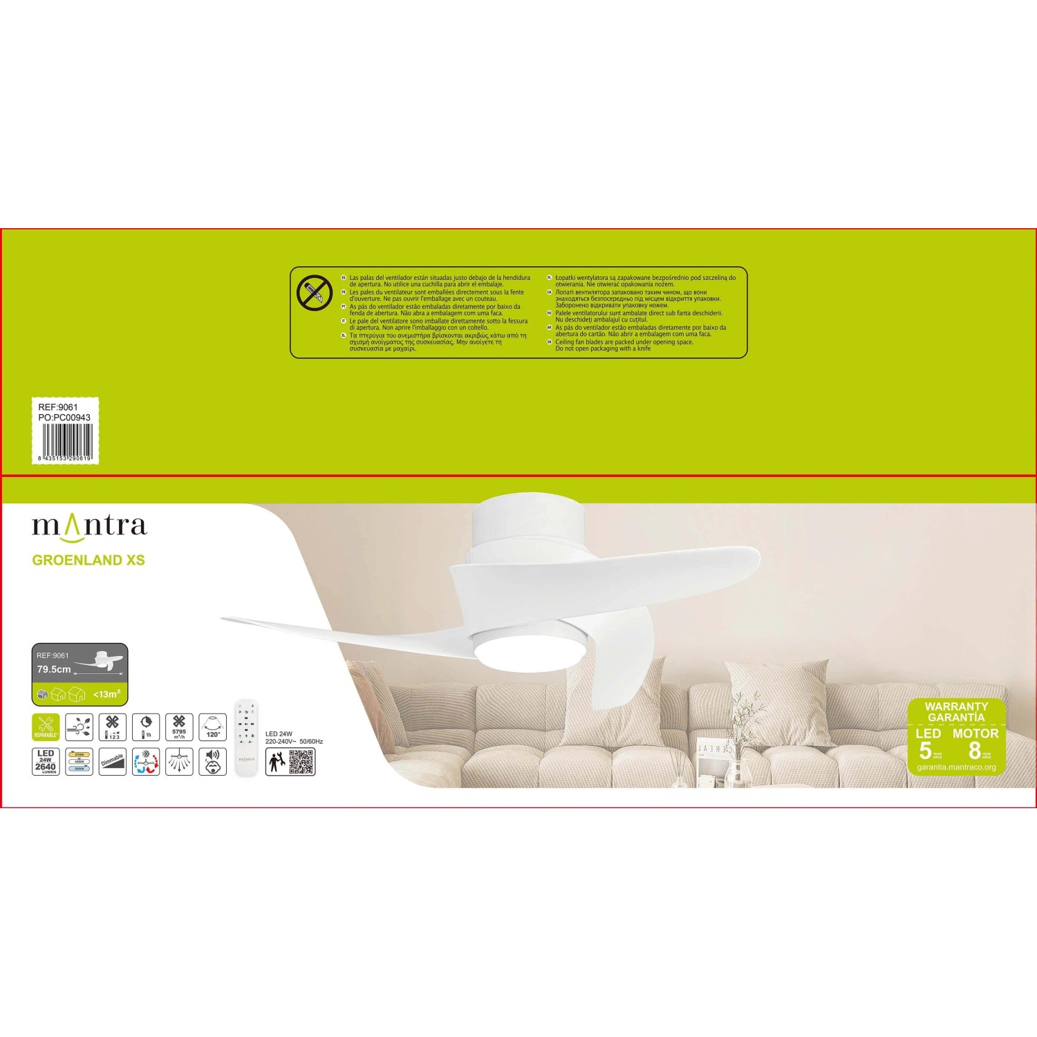 Ventilatore da soffitto con luce LED Groeland 2640 lm 3000/5000 K Ø 79,5x21 cm_11