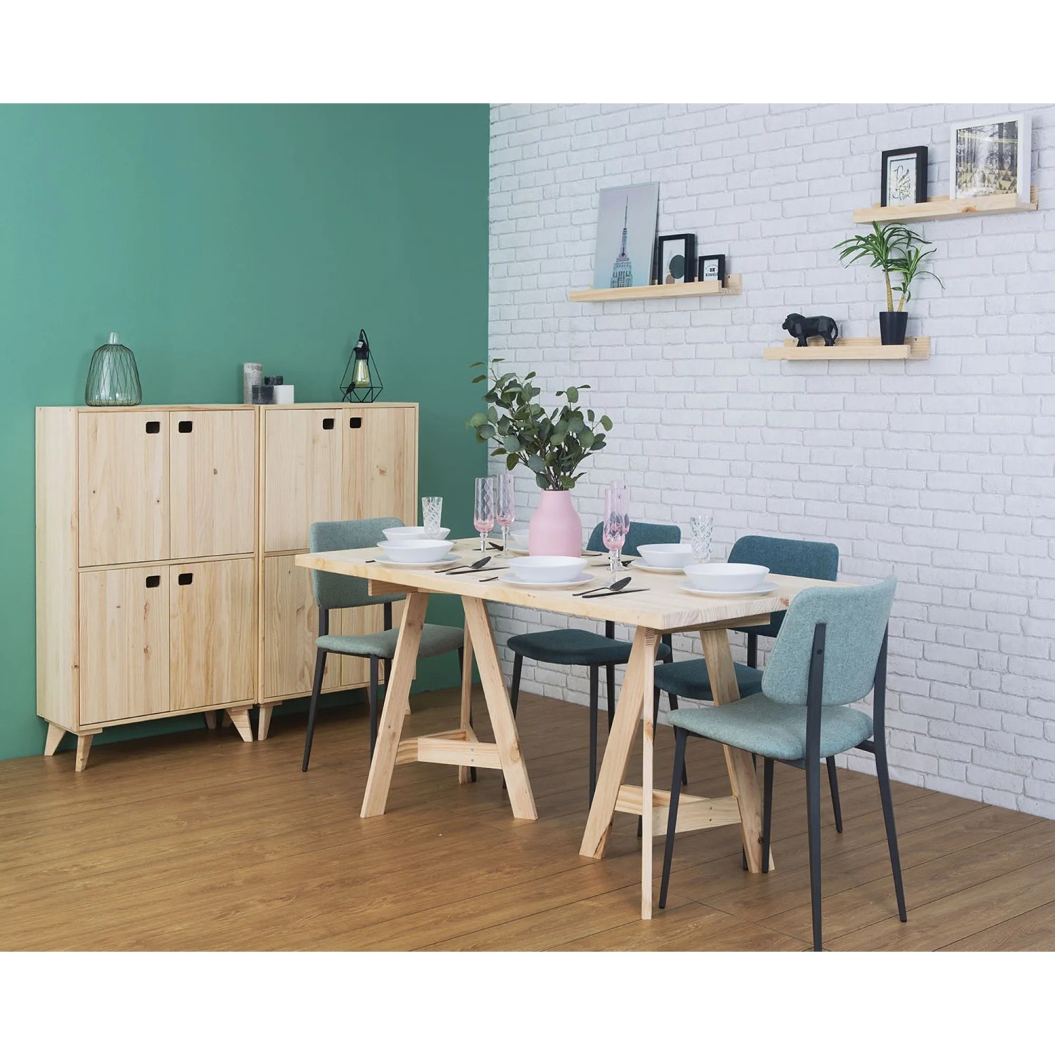 Cavalletto per libri di cucina in legno e metallo e cassetti