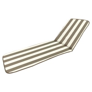 Cuscino a righe per lettino da giardino, beige/marrone.