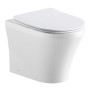 WC sospeso bianco (t.b.t.) della categoria WC filo muro con bordo chiuso.