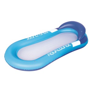 Bestway Aqua-Lounge, lettino gonfiabile blu e bianco con seduta a rete e poggiatesta.