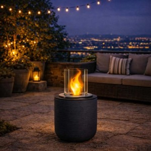 Camino a bioetanolo giardino Divina Fire Raffaello 3,4 kW Ø35xH55 cm grigio