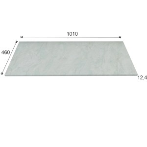 Piano lavabo t.b.t. con dimensioni (1010x460x12,4 mm).