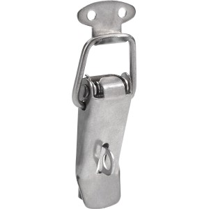 Chiusura a leva Hettich in acciaio inox con serratura, 58x17mm, per una conservazione sicura.