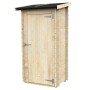 Casetta in legno Bh16 Lilia, 98x64 cm, abete non trattato con porta e tetto nero.