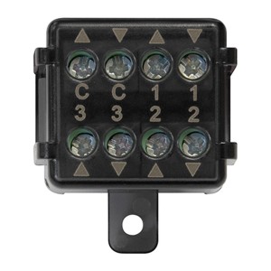 Accessorio nero t.b.t. per domotica con 8 porte.