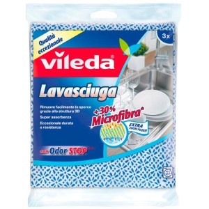 Panni Vileda Lavasciuga, confezione da 3, per cucina e casa.