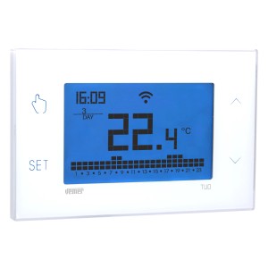 Termostato digitale t.b.t. per il controllo della temperatura in casa.