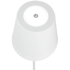 Lampada da terra a batteria Brilo Kiki bianca, regolabile in altezza e dimmerabile touch.