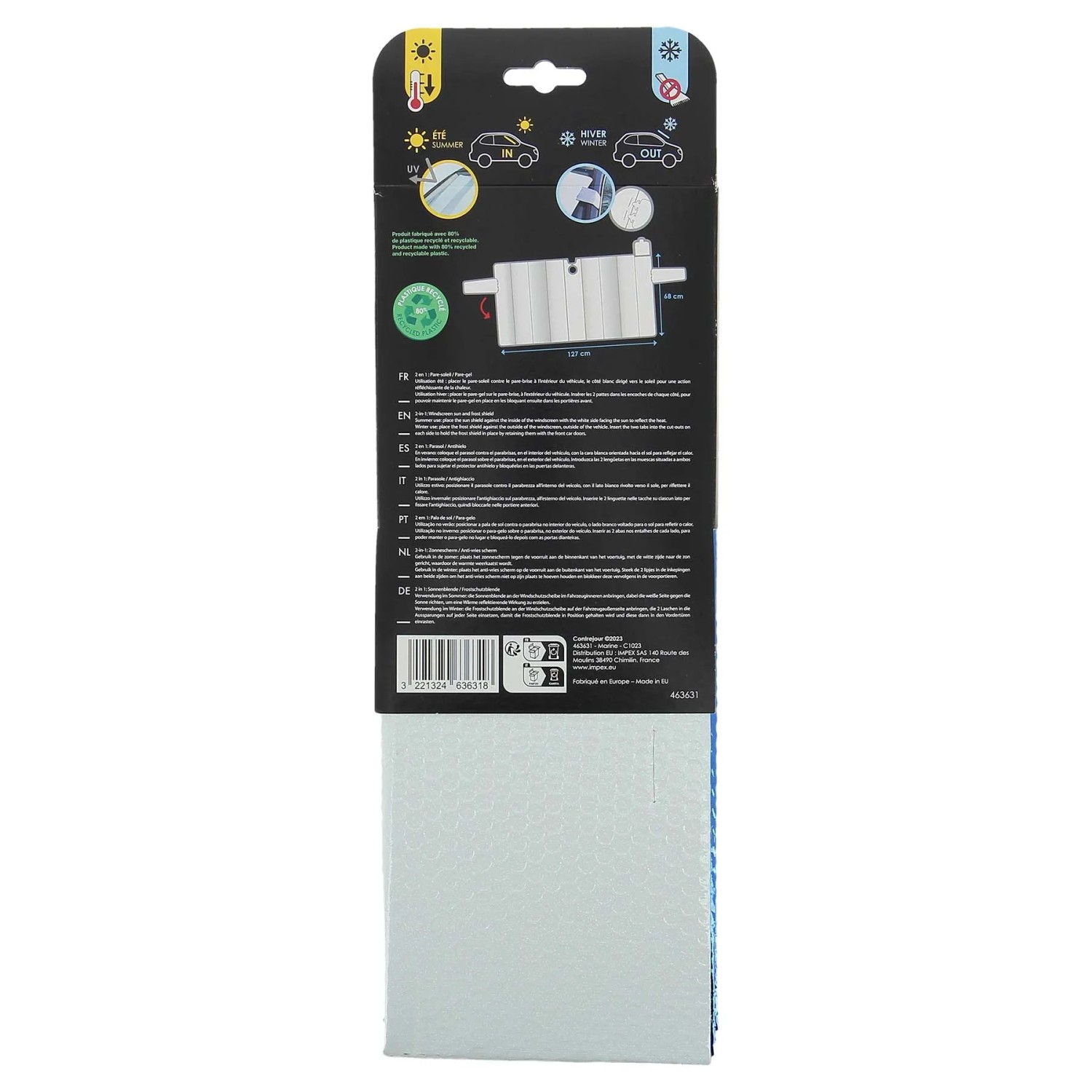 t.b.t. per interni auto, accessorio per auto per proteggere da sole e calore.