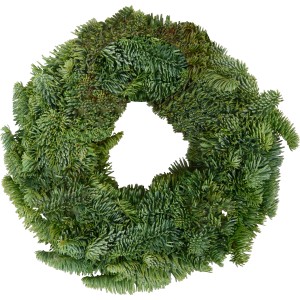 Corona dell'Avvento verde fatta di rami di abete, ideale per il periodo dell'Avvento.