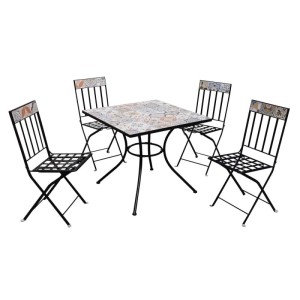 Salotto da giardino Garden Friend Sicily Quadro acciaio nero 4 posti