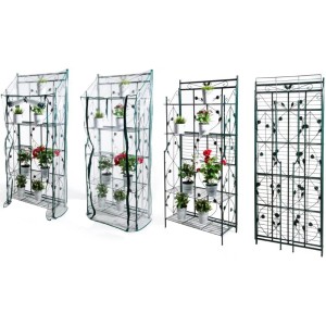 t.b.t. scaffale serra con pellicola e traliccio per piante.