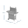 Barbecue a gas t.b.t. con dimensioni per uso esterno.