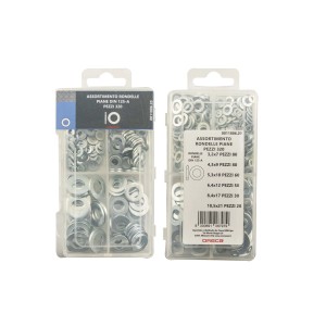 Set di rondelle e anelli, varie misure in scatole assortite.