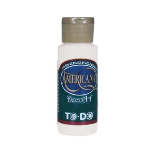 Colore acrilico bianco Americana DecoArt per progetti fai-da-te.