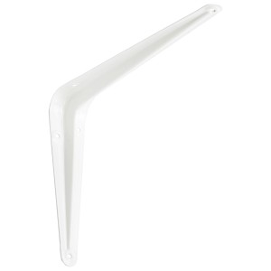 Mensola bianca in metallo per montaggio a parete.