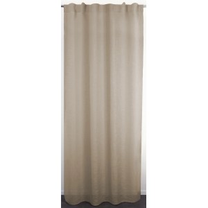 Tenda in tessuto t.b.t. beige con sospensione a occhielli per spazi abitativi.