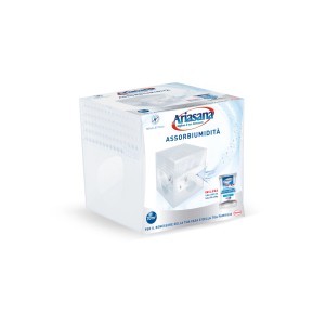 Deumidificatore Ariasana nella confezione, per ridurre l'umidità negli ambienti.