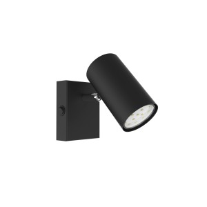 Faretto nero Globo Robby, 1 luce, opaco, per lampadine GU10, design moderno.