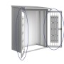 Pacchetto porta Biohort per WoodStock 150, argento metallizzato, con serratura a cilindro con maniglia girevole e sistema di organizzazione.