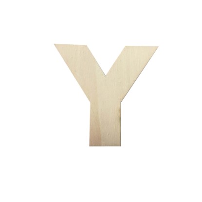 Lettera Y decorativa in legno 12 cm