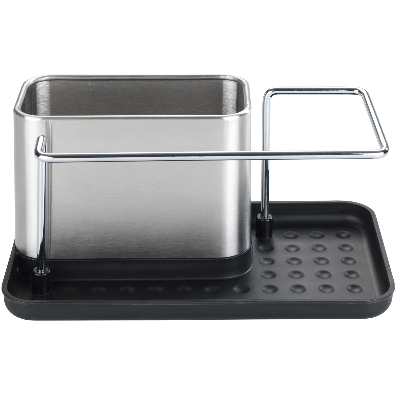 WENKO Orio scolapiatti in acciaio inox, utensile da cucina per detersivo, spugna e strofinaccio.