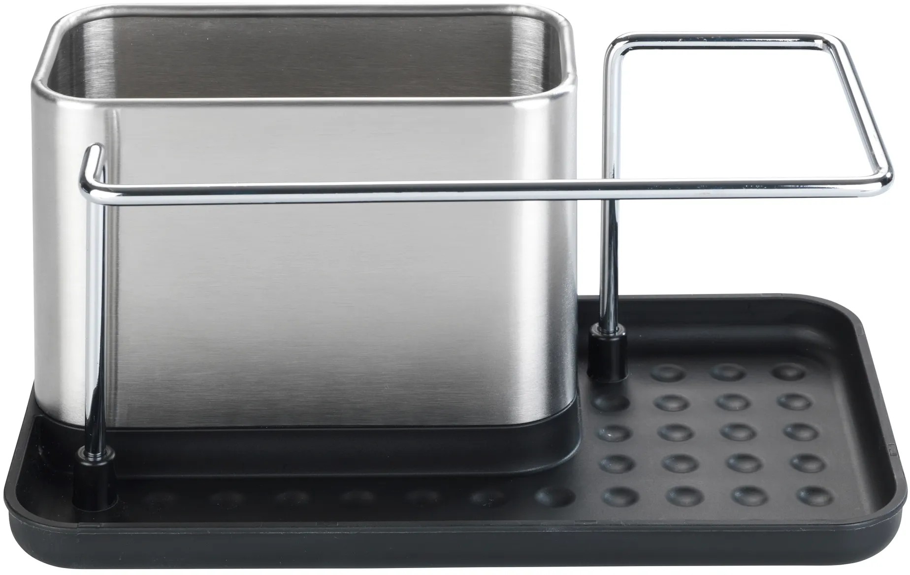 Organizer Da Parete Per Lavello - Con Vassoio Antigoccia Rimovibile, Ganci Mobili, Senza Foratura, Bianco/Nero - Foto 6