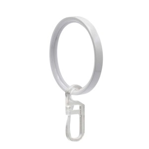 Anello per tenda bianco con clip trasparente per kit scorritenda.