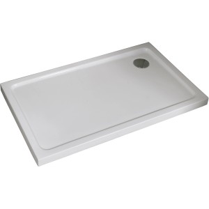 Piatto doccia bianco t.b.t. con scarico, adatto per bagni.