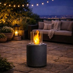 Camino a bioetanolo giardino Divina Fire Modigliani 3,4 kW Ø36xH56 cm grigio