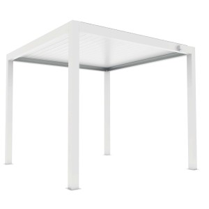 Pergola bioclimatica Atena in alluminio palo 12 4x4xH2,5 m bianco